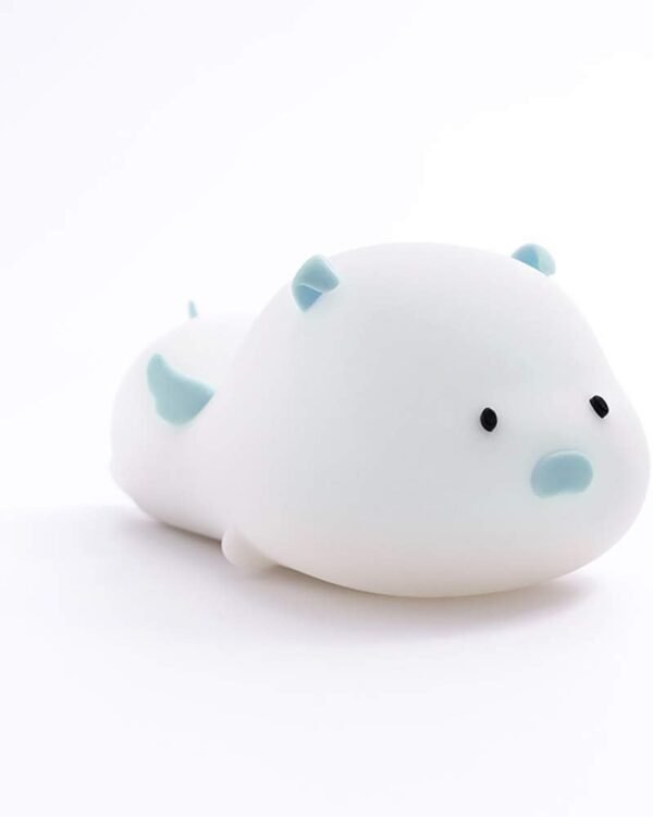 Silicone Colorful Color-Changing Cartoon Children's Pat Light, Piggy Usb Bedside Night Light, Vibration Switch, Timing, Magnetic Adsorption,Blue