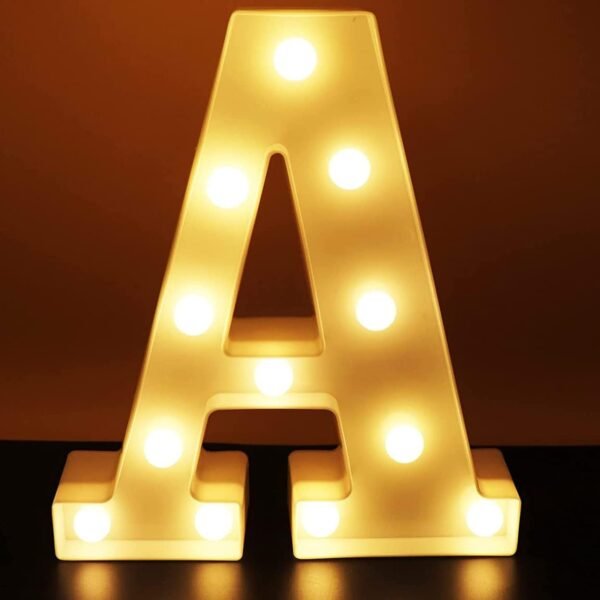 Letter Lights Alphabet Light Up Letters Sign Night Light for Home Bar Party Wedding Birthday Decoration Battery Powered Christmas Lamp Letter A