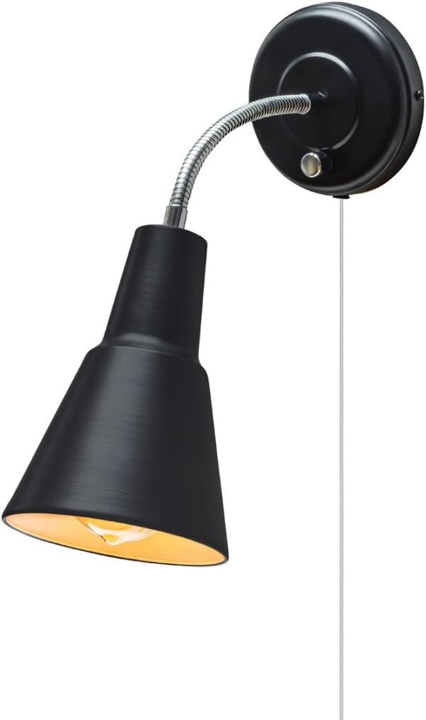 Gooseneck Sconce, Matte Black, Bulb Not Included