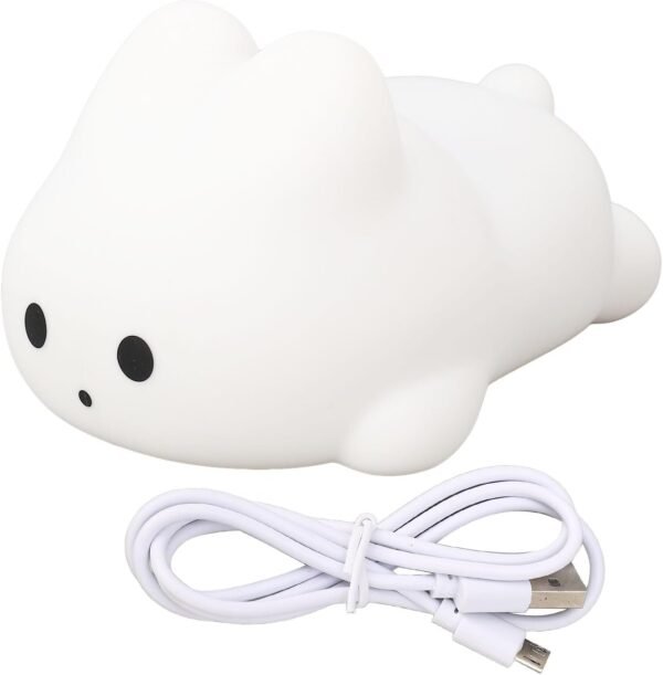 Cute Rabbit Night Light Silicone Dimmable Bunny Lamp for Baby Toddler Bedroom Decor