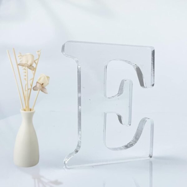 4 Inch Designable Acrylic Letters Unfinished Acrylic Letter for Wall Decor Decorative Standing Letters Slices Sign Board Decoration for Craft Home Party Projects (E)