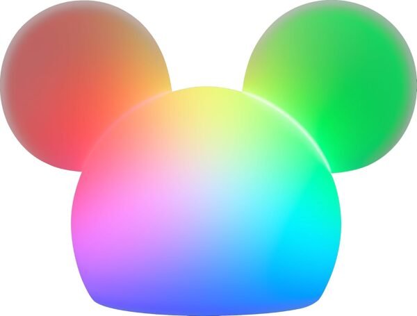 Mickey Mouse Squishy Light, Color Changing, Night Light for Kids, USB Lamp, Battery Operated, Dimmable, Ideal for Bedroom, Playroom, Living Room, and More,