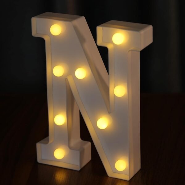 Light Up Letters,  Letter Lights 26 Alphabet, Decorative Lighted Letter, Battery Powered  Marquee Letters for Party, Bar, Night Light, Home Decor(N)