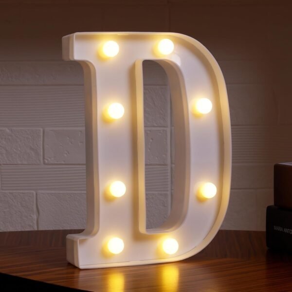 Marquee Letters, 26 Alphabet Light Up Letters, Small  Letter Lights, Battery Powered Lighted Letter for Party, Table, Birthday Decor (D)
