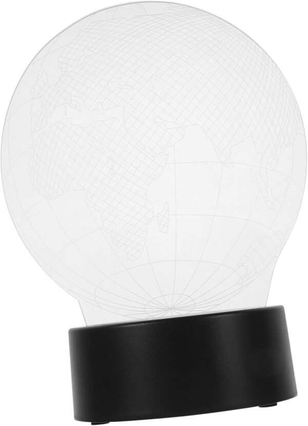 Led Battery- Table Lamp 3D Acrylic Globe Stylish Night Light for Bedroom Living Room