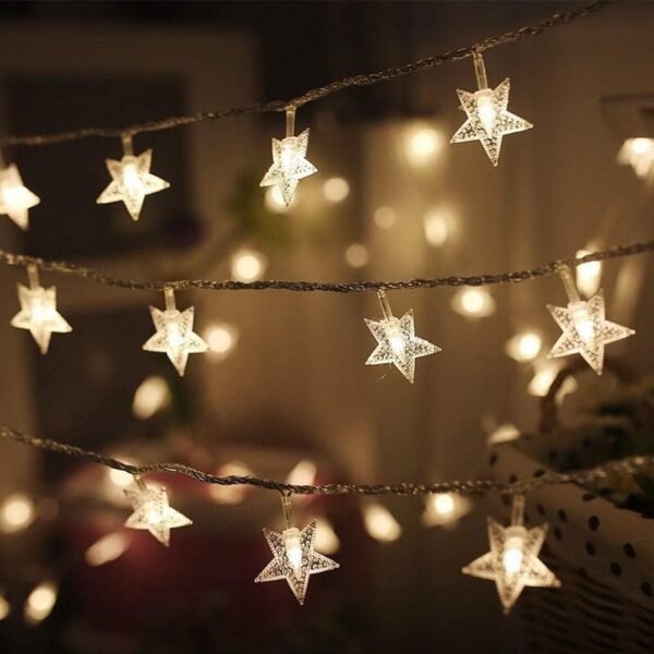 100 LED Star String Lights, Plug in Fairy String Lights Waterproof, Extendable for Indoor, Outdoor, Wedding Party, Christmas Tree, New Year, Ramadan, Garden Decoration, Warm White