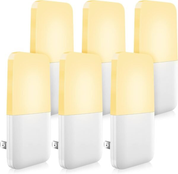 Plug in Night Light, Warm White  Nightlights with Smart Dusk to Dawn Sensor for Kids, Nursery, Ideal for Bedroom, Bathroom,Hallway, Stairs, Kitchen, 6 Pack
