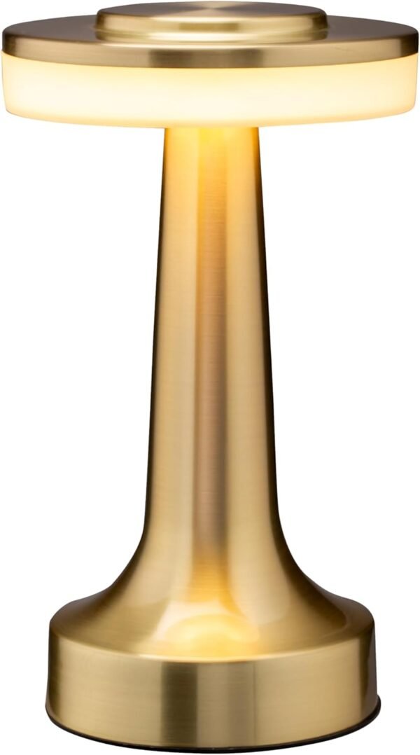 Portable  Table Lamp with Touch Sensor, 3-Levels Brightness, Rechargeable Battery Up to 48 Hours Usage, Night Light for Kids Nursery, Nightstand Lamp, Bedside Lamp (Gold)