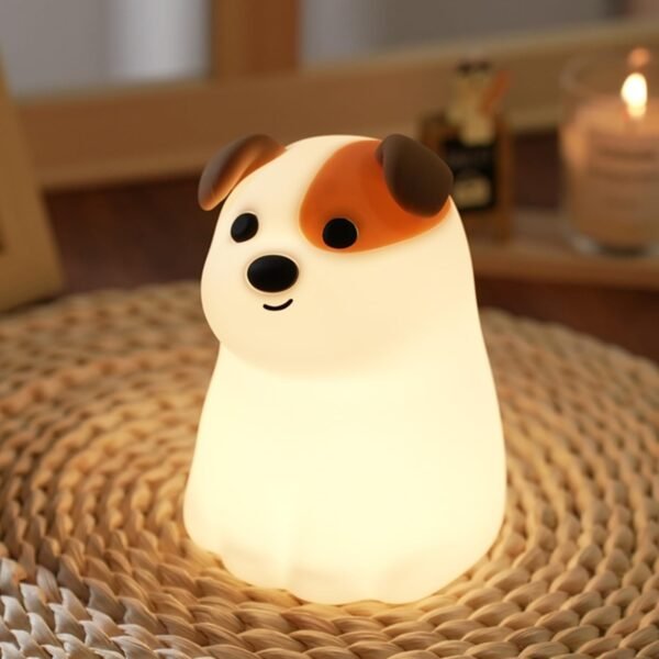 Cute Puppy Night Light, 7 Colors Dimmable Bedside Lamp, Touch Control Night Lamp with Timer for Kids Adults, Used for Camping Party Room Decor(Puppy)