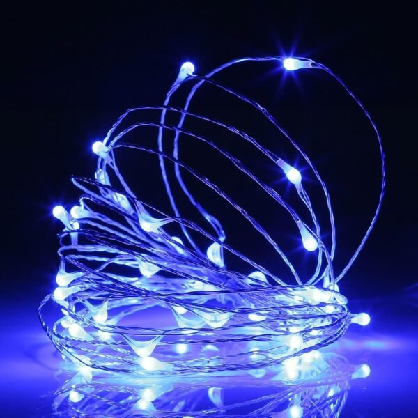 Fairy Lights, USB Operated Fairy Light Plug in 33ft 100 Led Waterproof String Lights Copper Wire Decorative String Light for Bedroom Indoor Christmas Wedding Party Patio Window (Blue)