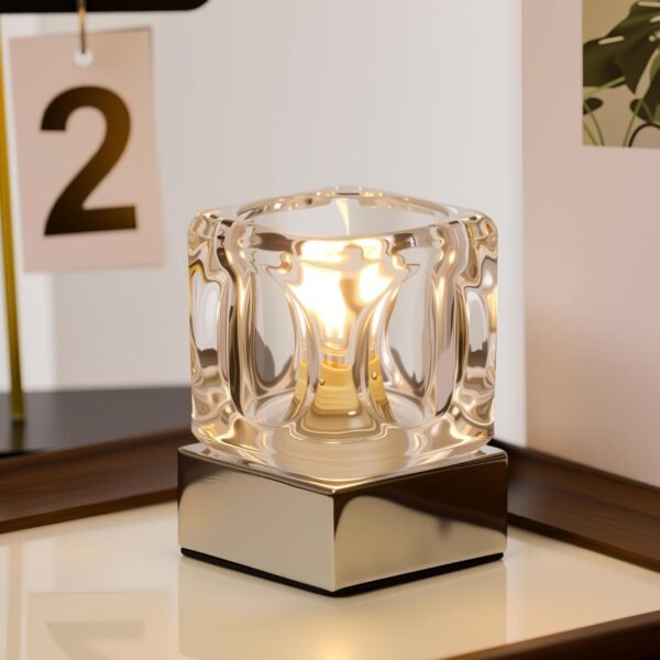 Mini Touch Crystal Table Lamp, 4 x4 x 2.7 Inch Accent Desk Lamp Bedroom Night Light