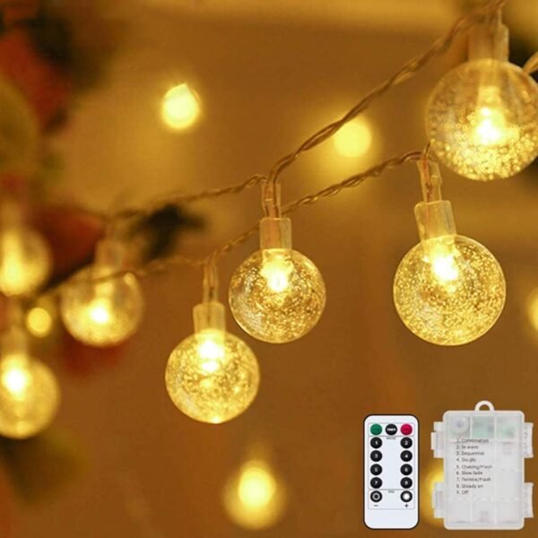 Fairy Lights Battery Operated 33ft 80LED String Lights with Remote Waterproof Indoor Outdoor Hanging Decorative Christmas Lights for Home Party Patio Garden Wedding