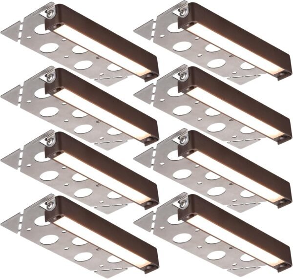 8-Pack 7 Inch LED Hardscape Lighting, Update Retaining Wall Lights, LED Landscape Lighting, 12-24V AC/DC Paver Light Low Voltage, 3W/4W/5W Dimmable Outdoor Step Lights, 2700K Soft White, ETL