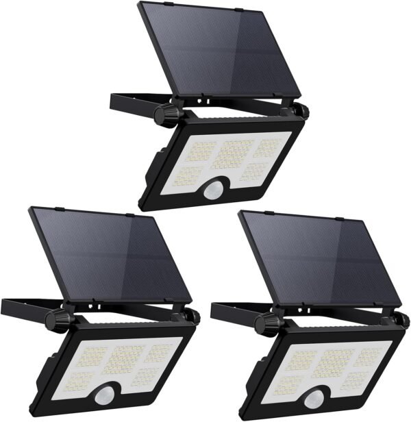Upgrade Version Solar Outdoor Lights,Ultra Bright Floodlight, Motion Sensing Lights,Waterproof Safetylight,Adjustable Wide-Angle Wall Lights, Atomic Beam, Courtyard,Garage, Deck (3 Pieces)