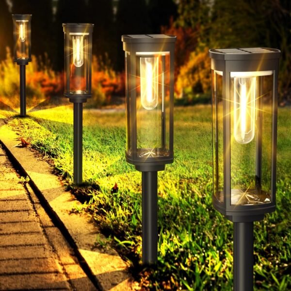 Solar Pathway Lights Outdoor 6 Pack, Bright Solar Path Lights Outside Waterproof, Walkway Light Solar Powered Landscape Lights for Driveway Lawn Patio Sidewalk Yard