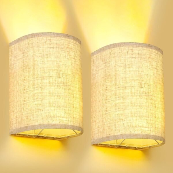 Battery Operated Wall Sconce Set of 2, 18 RGB Colors Wireless Wall Picture Light Lamp with Remote Control for Bedroom, Adjustable Brightness, Timer