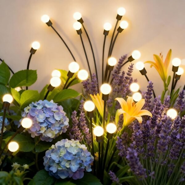 Solar Garden Lights(6-Pack,48 LED),Solar Light Outdoor Waterproof, Solar Swaying Lights,Firefly for Patio Pathway Decoration in Courtyard,Big Bulb, Unique Gifts for Women, Gifts for Grandma