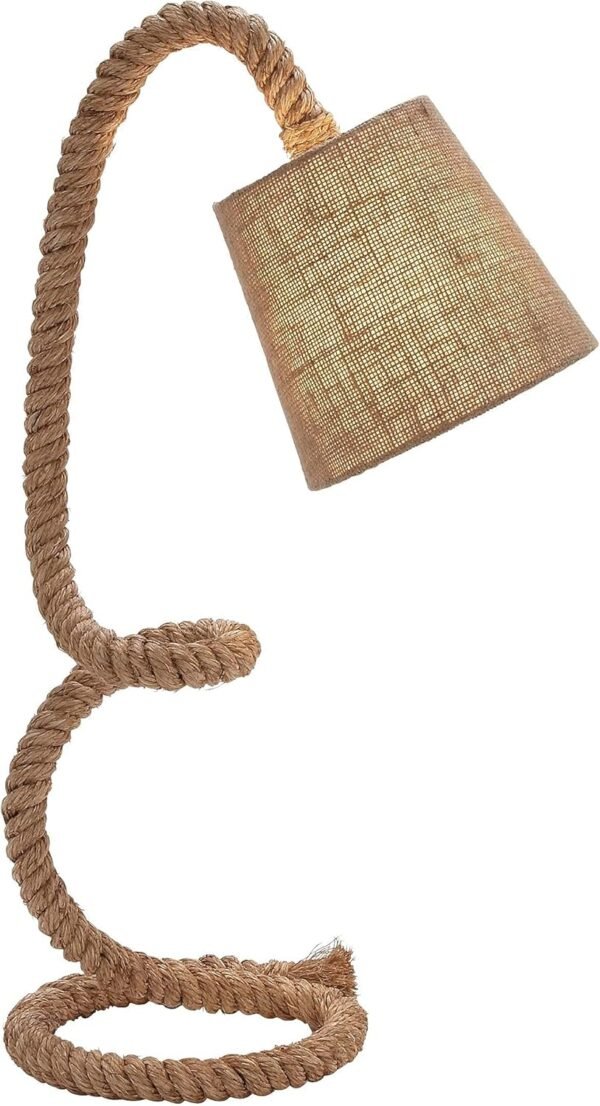79 Jute Rope Handmade Room Desk Lamp Rope Styled Accent Lamp, Lamp 11" x 14" x 32", Brown