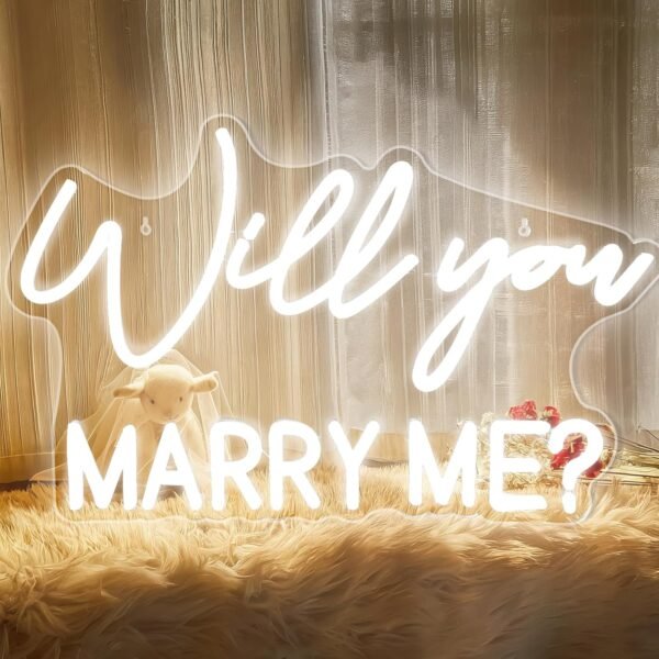 Will You Marry Me Sign,  Neon Marry Me Light Up Letters for Proposal Wedding Party Decor Valentines Day Girlfriend Engagement Bridal Shower Present