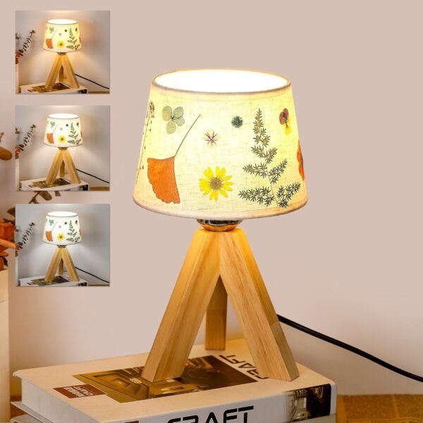 Small Table Lamp for Mothers Day,Pressed Floral Flower Lamp Bedside Lamps for Women Her Girlfriend Friend Wife Nightstand Vintage Flower Desk Reading Lamp
